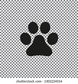Flat cat paw icon