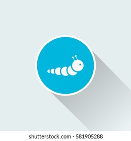 Flat caterpillar icon 