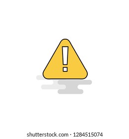 Flat Caution Icon. Vector