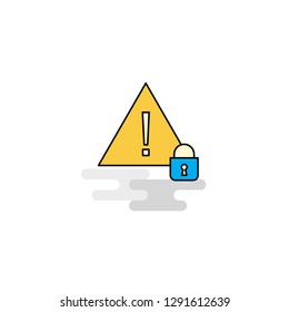 Flat Caution Icon. Vector