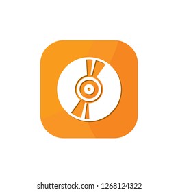 Flat CD App Icon with flat shadow background