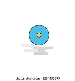 Flat CD Icon. Vector