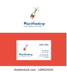 Flat Celebrations drink Logo and Visiting Card Template. Busienss Concept Logo Design