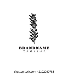 flat cereal plant logo cartoon icon design template black modern isolated vector illustration