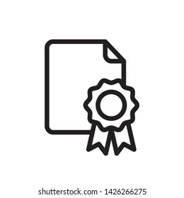 flat certificate icon symbol sign, logo template, vector, eps 10