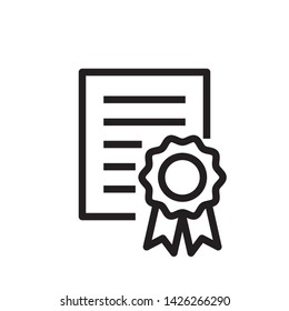 flat certificate icon symbol sign, logo template, vector, eps 10