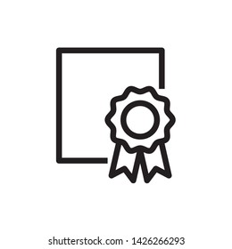 flat certificate icon symbol sign, logo template, vector, eps 10