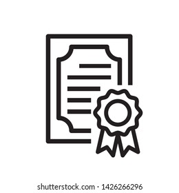 flat certificate icon symbol sign, logo template, vector, eps 10