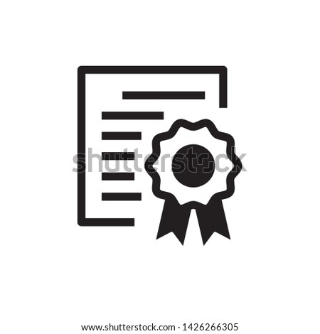 flat certificate icon symbol sign, logo template, vector, eps 10