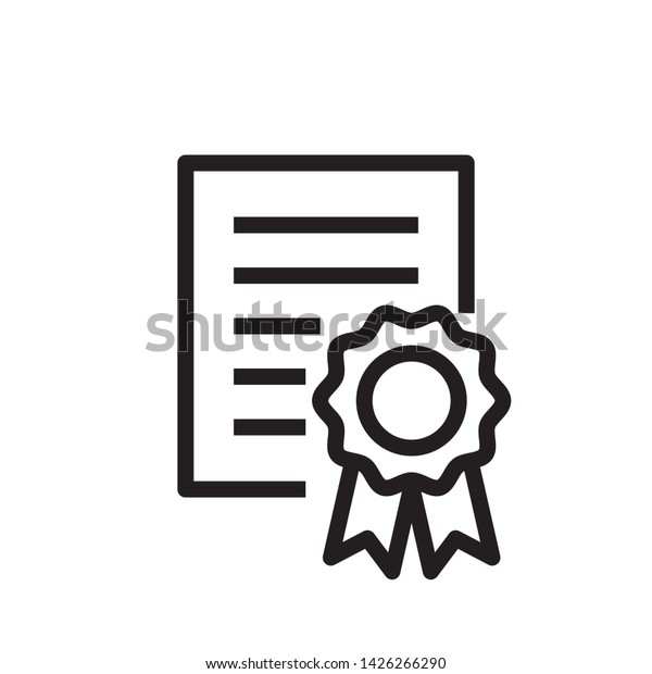 flat certificate icon symbol sign, logo template,\
vector, eps 10