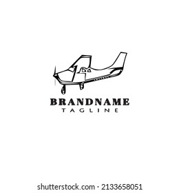 flat cessna plane logo cartoon icon design template black modern isolated vector illustration