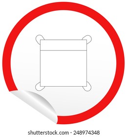 Flat chair icon on sticker for floor plan outline. Line editable EPS10 vector furniture illustration. View from above