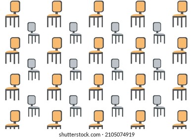 Flat Chair Pattern Background Flat Design