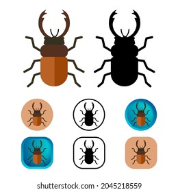 Flat Chalcosoma Insect Icon Collection