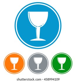 Flat chalice glass for beer icons set vector