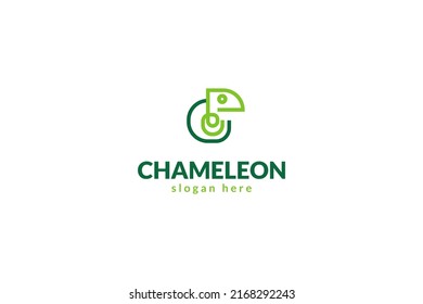 Flaches Chamäleon-Logo-Design, Vektorgrafik