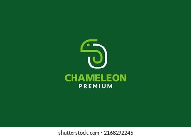 Flaches Chamäleon-Logo-Design, Vektorgrafik
