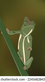 Vector natural de la fauna silvestre de camaleón plano
