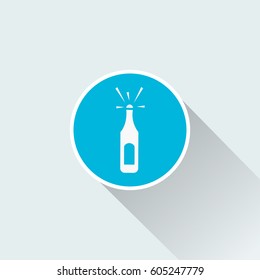 Flat champagne bottle icon