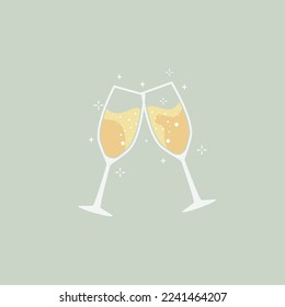 flat champagne drinks cheers sparkle