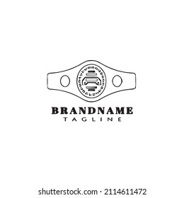 flat championship belt cartoon logo icon design template black modern isolated vector illustration