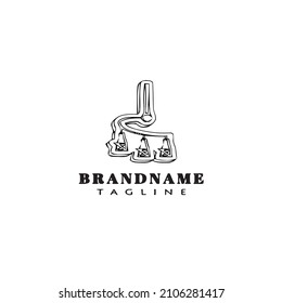 flat chandelier logo cartoon template icon design black modern isolated vector illustration