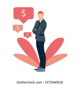 Flat Character Animation. Full body. White Background.