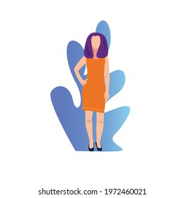 Flat Character Animation. Full body. White Background.