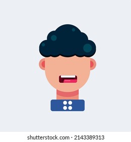 Flat character avatar icon. Funny bright vector illustrations.