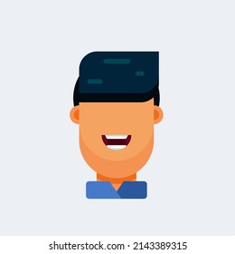 Flat character avatar icon. Funny bright vector illustrations.