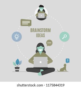 flat character for business presentations, report and website. Minimal character design concept.