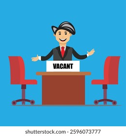 Flat character businessman manager invites vector image