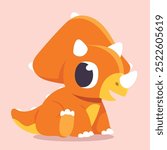 flat character cute dinosaurus illustration