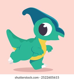 flat character cute dinosaurus illustration