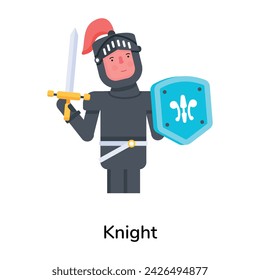 Here’s a flat character depicting a knight 
