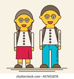 Flat character design. vector illustration.