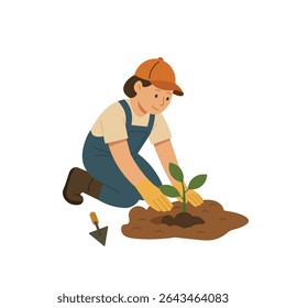 Caráter plano, plantas crescentes no jardim