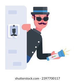 Here’s a flat character of a hiding spy 