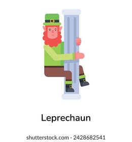Eine flache Schriftzeichen-Ikone von Leprechaun 