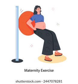 A flat character icon of maternity exercise