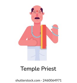 Un icono de carácter plano del sacerdote del templo 