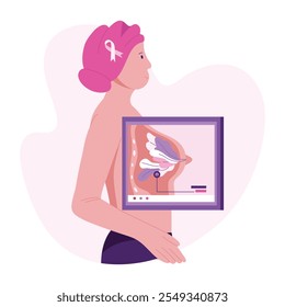 A flat character illustration of cancer diagnosis 