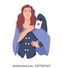 Flat character illustration depicting divination 