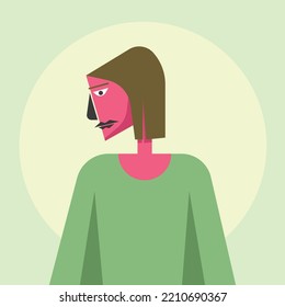 Ilustración de carácter plano formas geométricas avatar mujer
