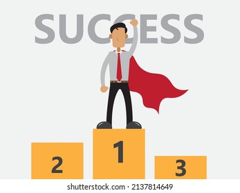 Flat Character Illustration Image Of A Man Who Is Successful And Ranks First Which Is Suitable For Business Design Or Illustration Of Business And Financial Articles