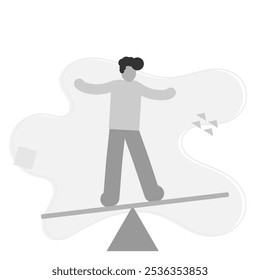 flat character illustration of maintaining balance