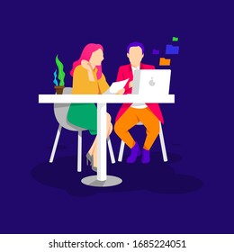 flat character illustration modern design templates for business finance and marketing 