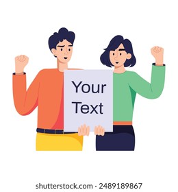 Here’s a flat character illustration of protesters 