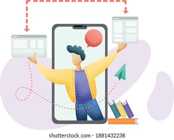 Flat character illustration for website