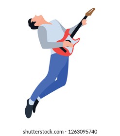 Flat  character, male rock star